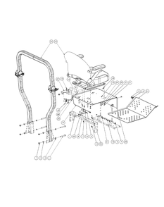 Seat Floor Panel Assembly Diagram and Parts List for M48-KW 53AI8CTV750-23HP Cub Cadet Lawn Tractor